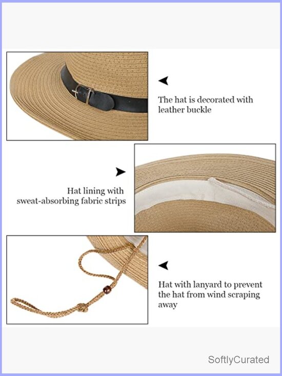 Foldable Straw Cowboy Hat with Wire Brim Adjustable Shape Wide Brim Sun Hat main image 7